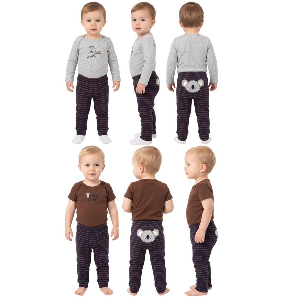 Carter's Baby Boys 3-Piece Koala Bodysuit Pants Set Size 9M Brown Gray Blue